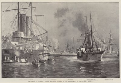 The Crisis at Zanzibar, British War-Ships Engaged in the Bombardment of the Sultan